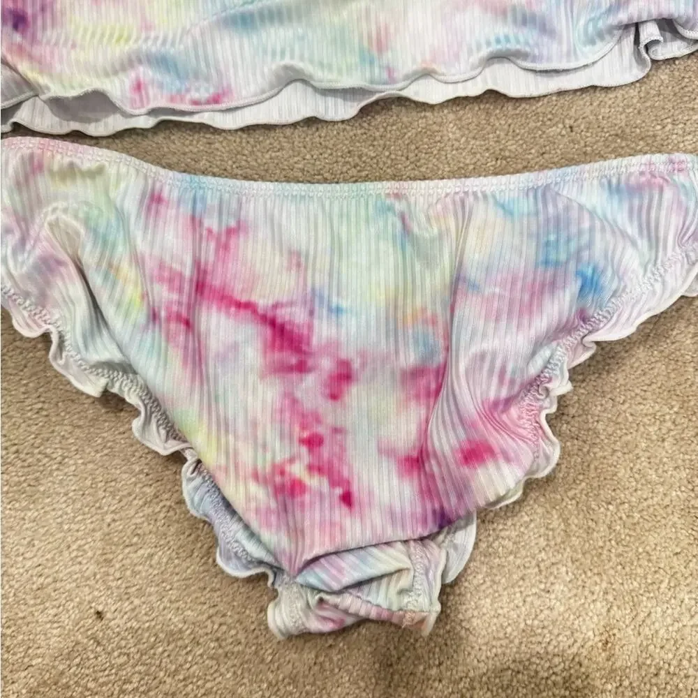 girls Andy & Evan Multicolor Tie-Dye tankini, size 16